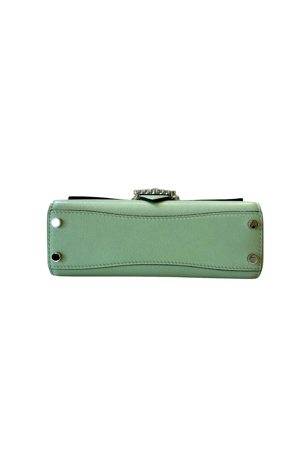 Jimmy Choo Cheri Mint Green Leather Top Handle Bag OSQM