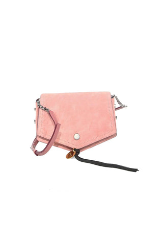 Jimmy Choo Arrow Studded Pink Suede Crossbody Bag