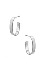 Metal Open Oval Hoop Women's Earring