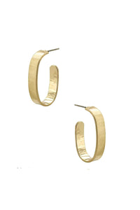 Metal Open Oval Hoop Women's Earring