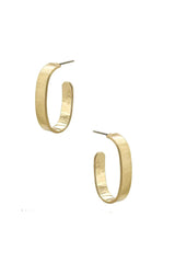 Metal Open Oval Hoop Women's Earring
