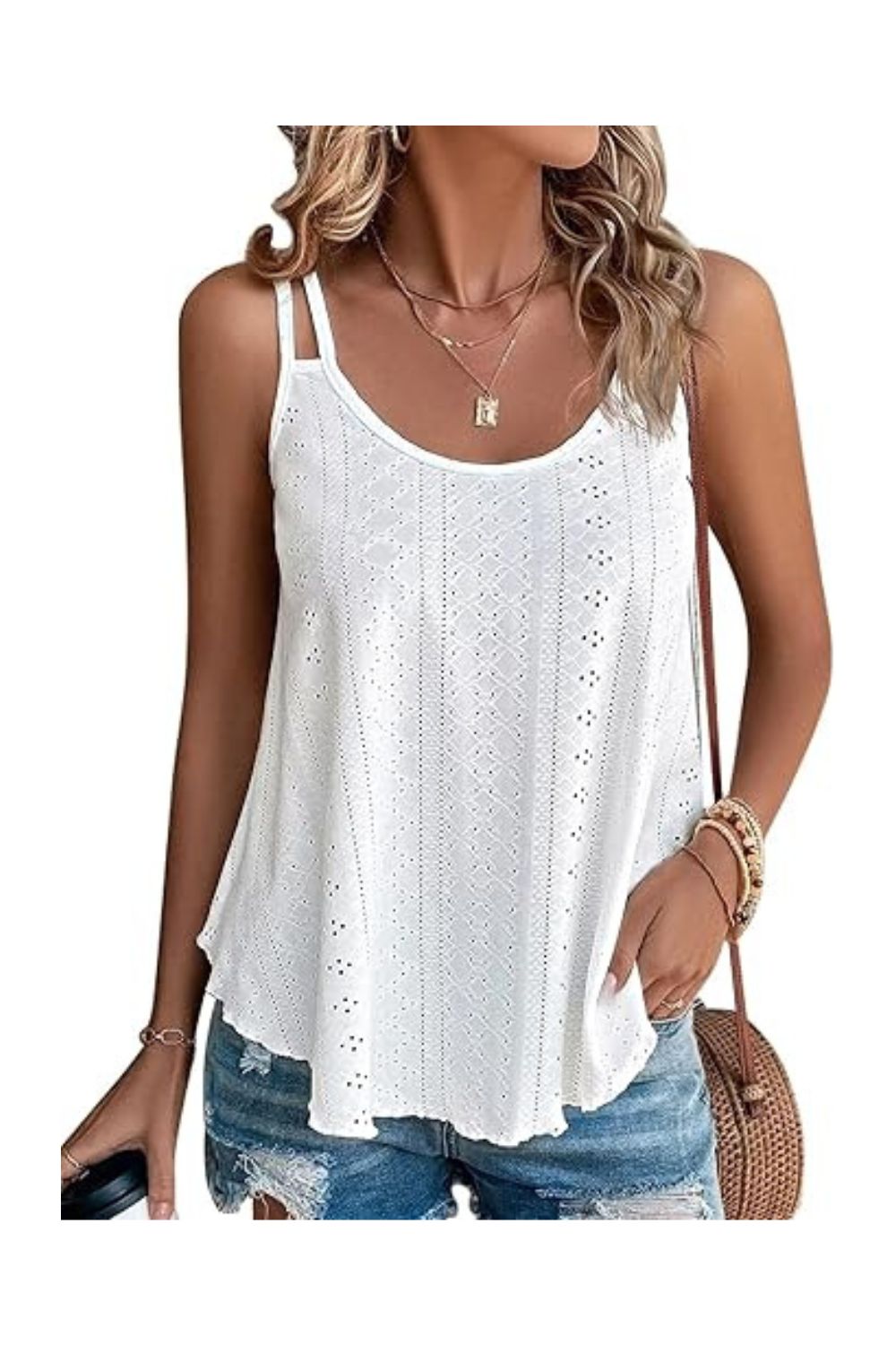 Trendy Women's Sleeveless Spaghetti Strap Loose Summer Top