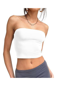 Trendy Women's Strapless Backless Crop Tube Top