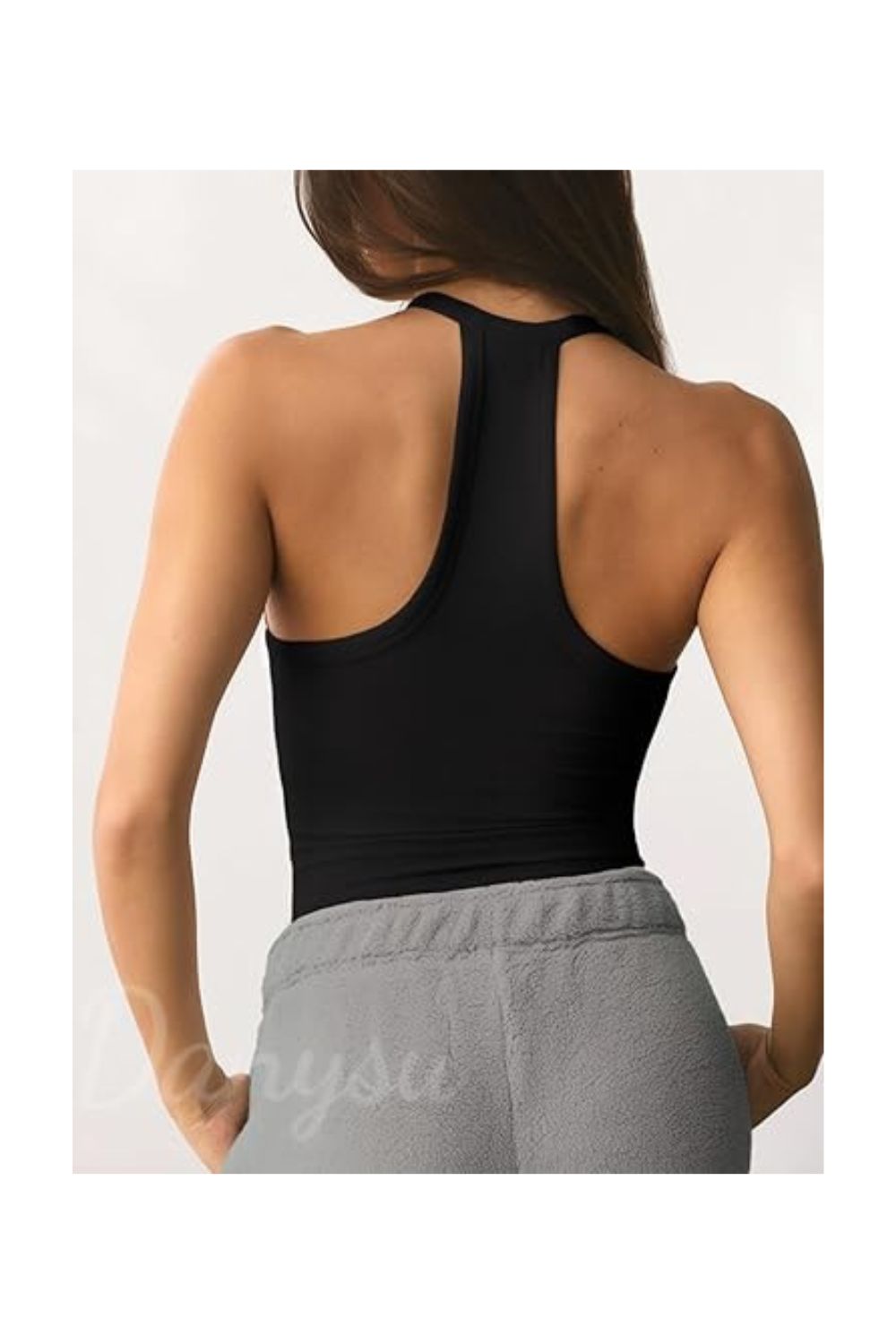 Trendy  Women's V-Neck Ribbed Racerback Workout Tank