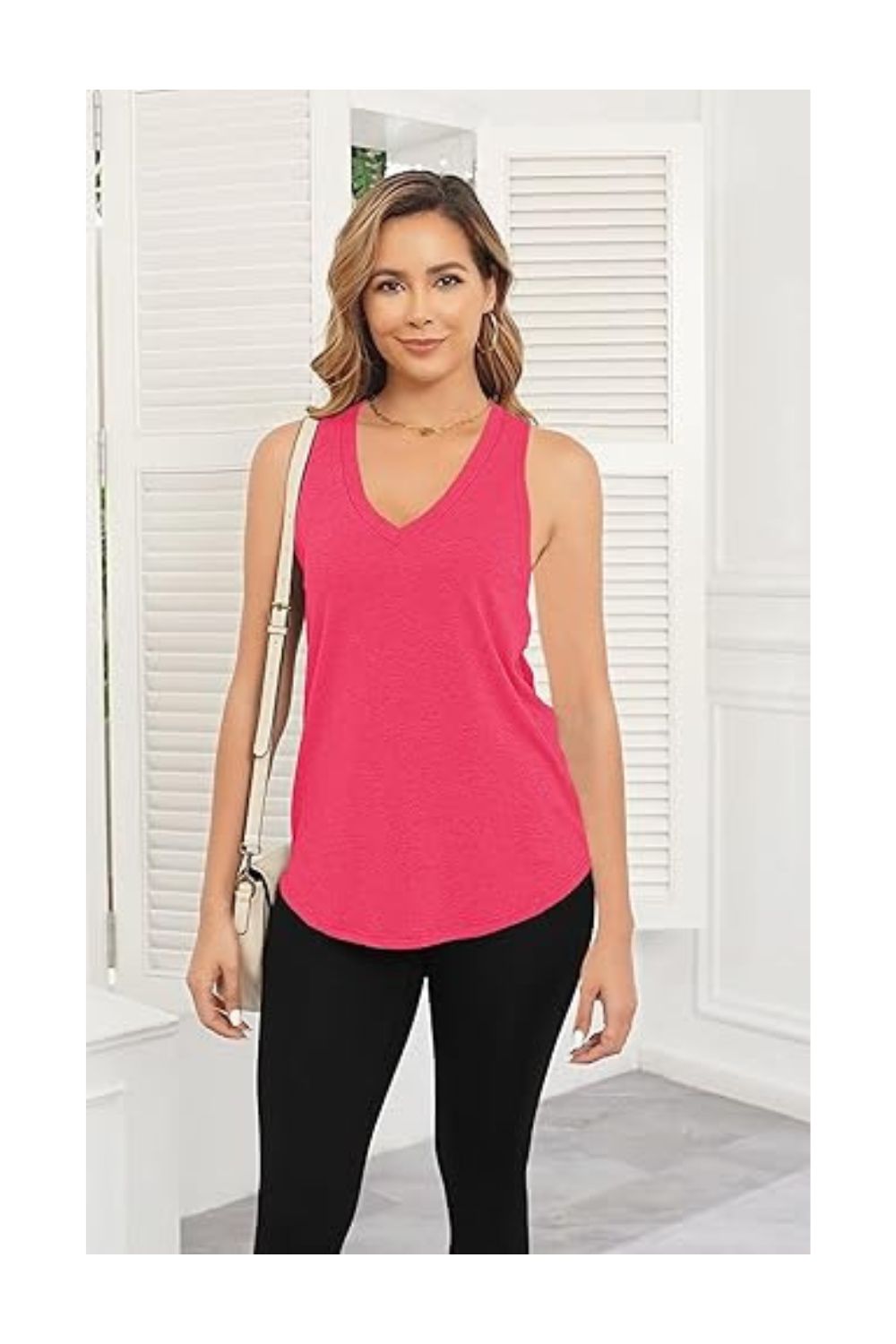 Trendy Women's Loose Fit Deep V Neck Tank