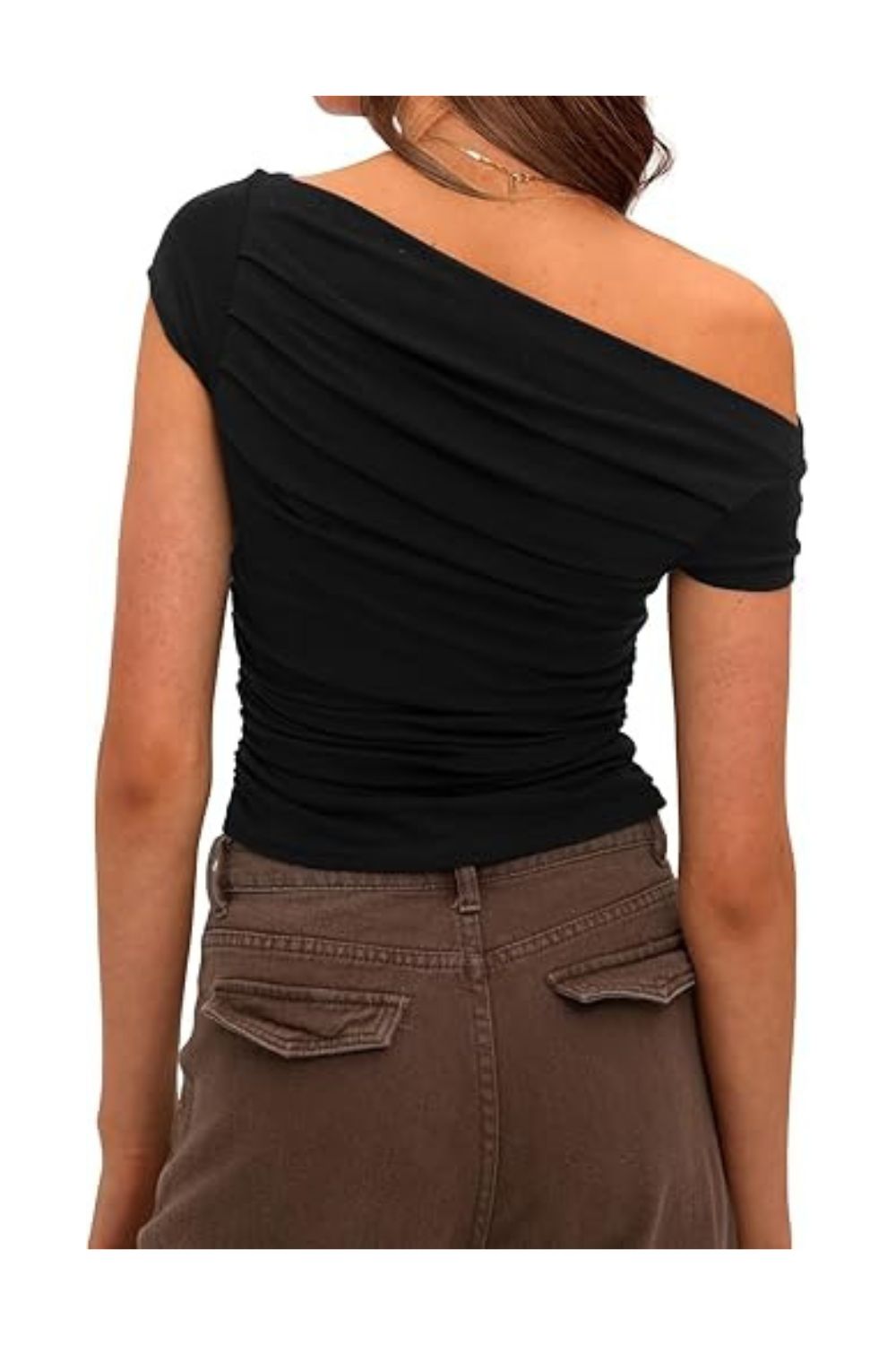 Trendy Women's Off-Shoulder Cap Sleeve Y2K Slim Top