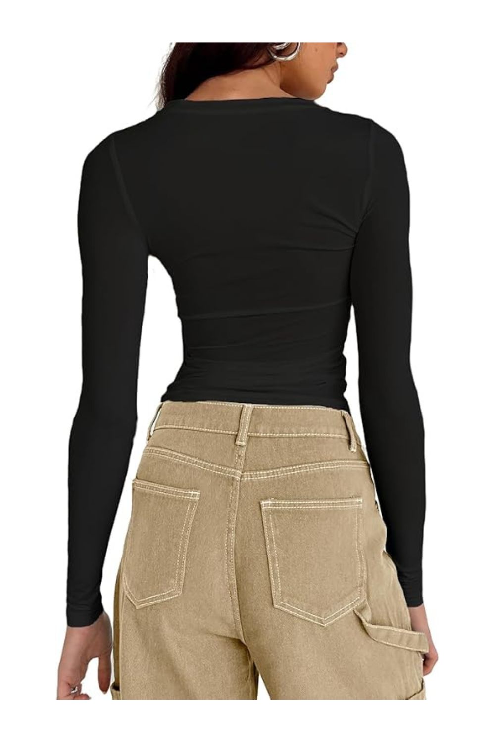 Trendy Women's Casual Slim Fit Crop Crew Neck Top