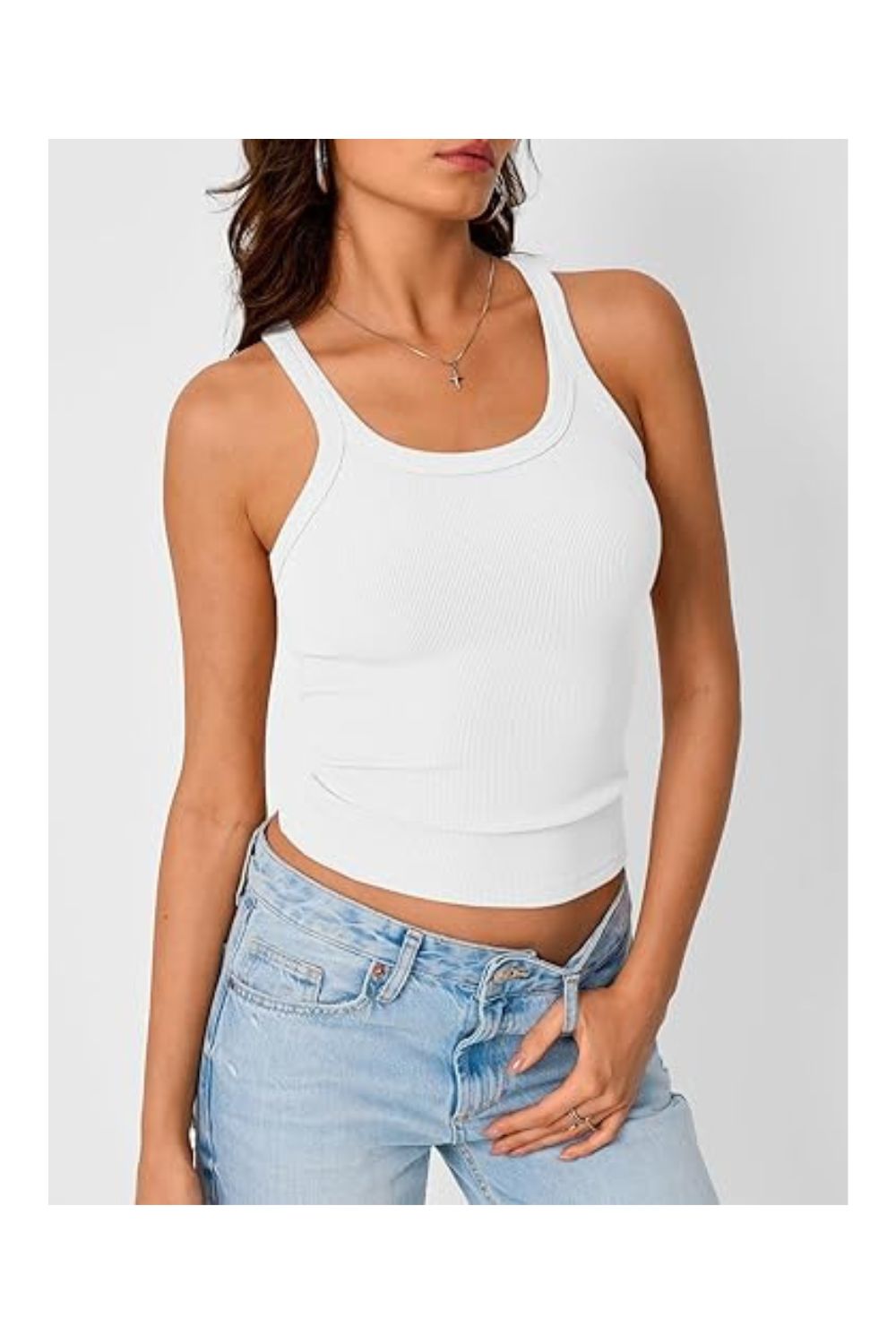 Trendy  Women's Ribbed Crop Tank Sleeveless Camisole