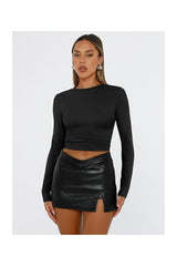 Trendy  Women's Long Sleeve Crop Tee Y2K