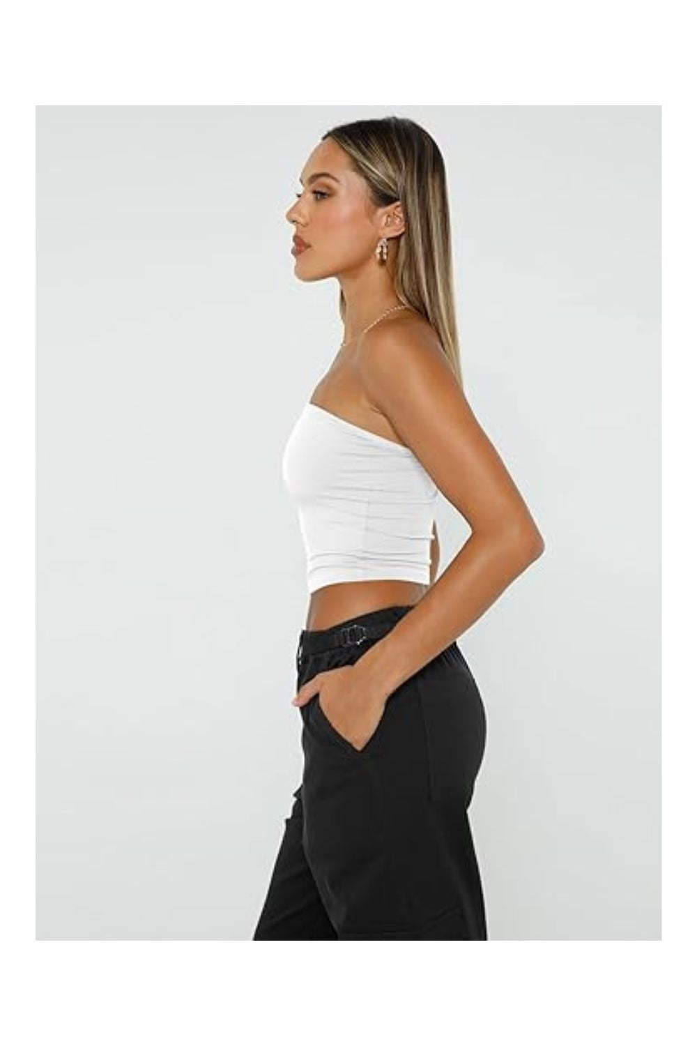 Trendy Women's Strapless Backless Crop Tube Top