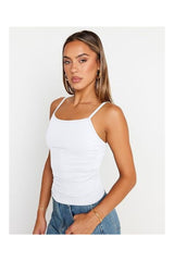 Trendy  Women's Adjustable Sleeveless Square Neck Tank