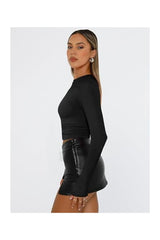 Trendy  Women's Long Sleeve Crop Tee Y2K