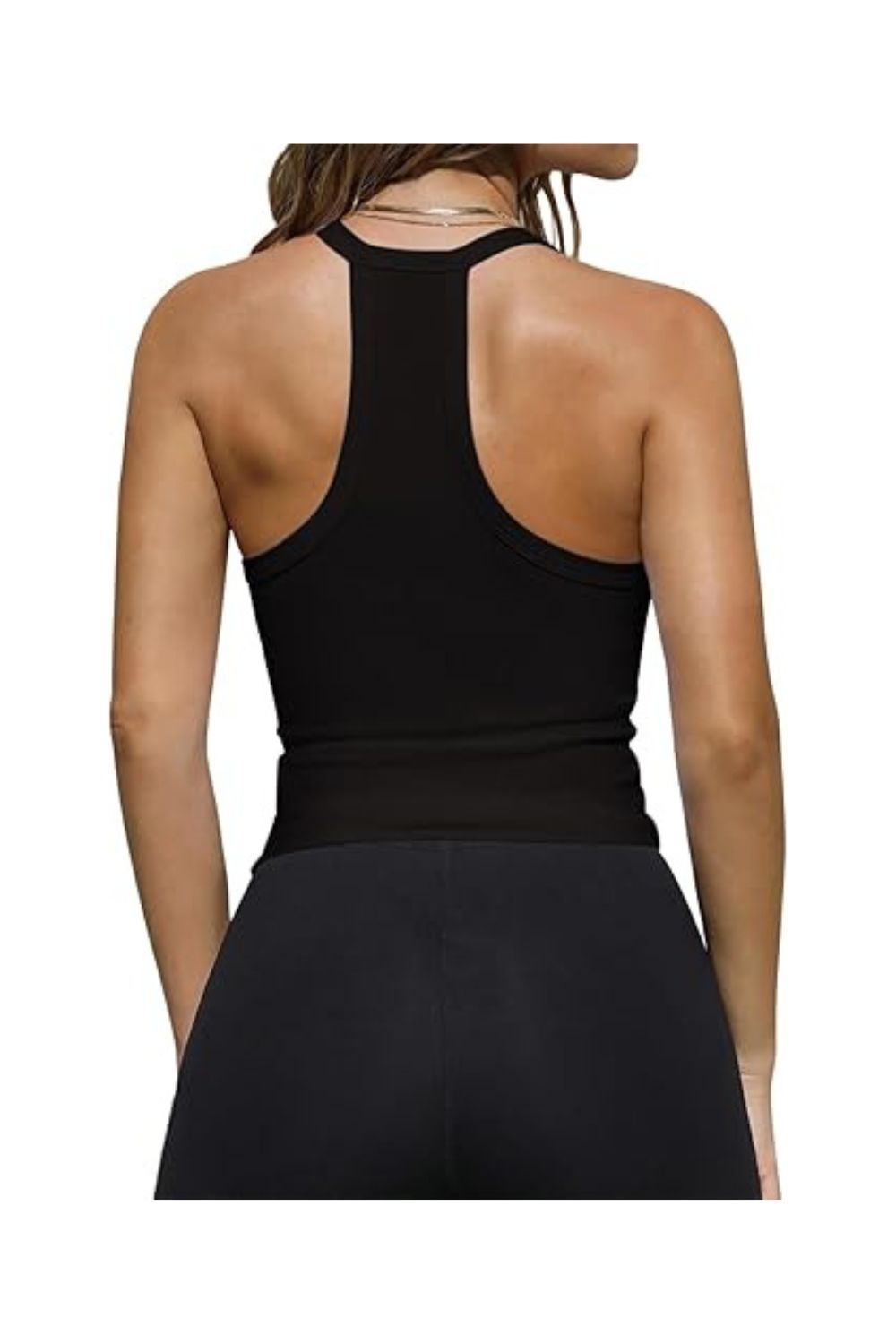 Trendy Women's V-Neck Racerback Sleeveless Ribbed Workout Tank