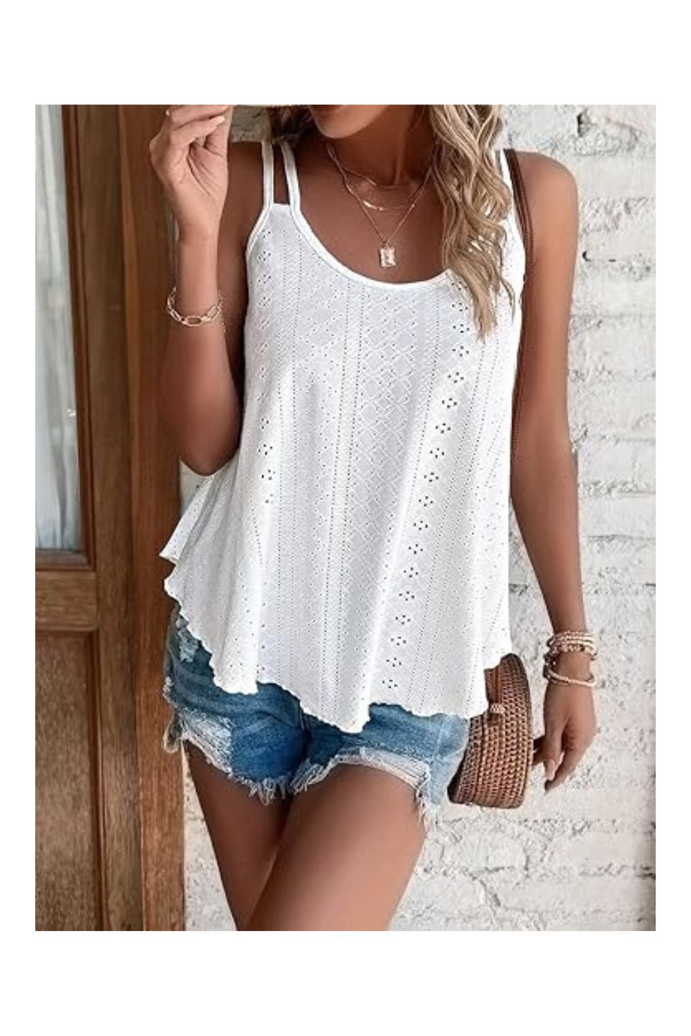 Trendy Women's Sleeveless Spaghetti Strap Loose Summer Top