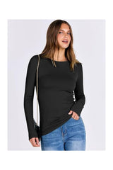Trendy Women's Long Sleeve Ribbed Slim Fit Tee