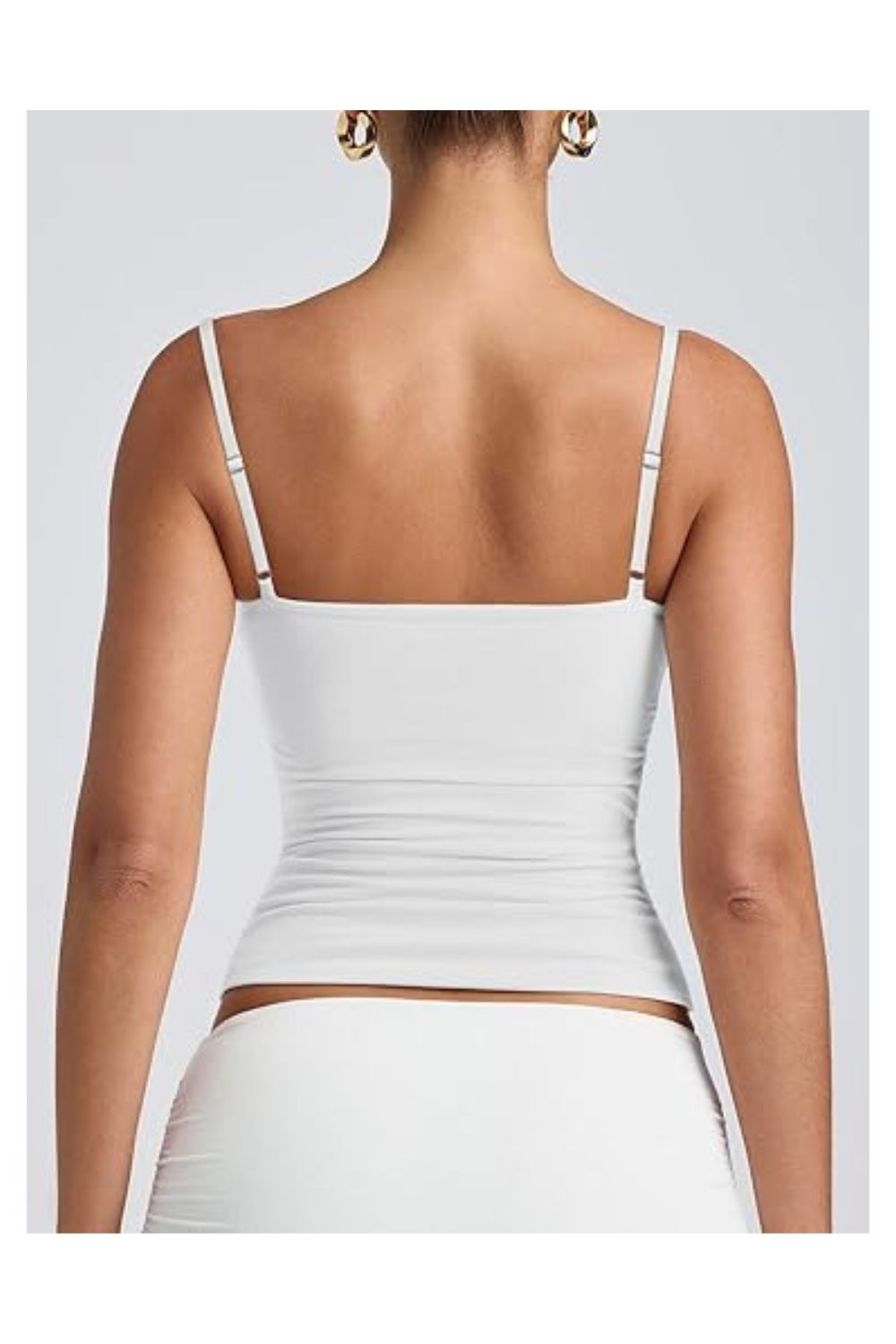 Trendy Women's Double-Lined Scoop Neck Adjustable Cami Tank