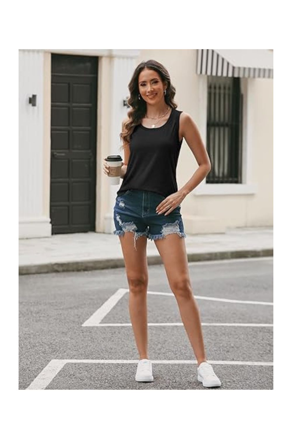 Trendy Women's Loose Fit Square Neck Sleeveless Tank