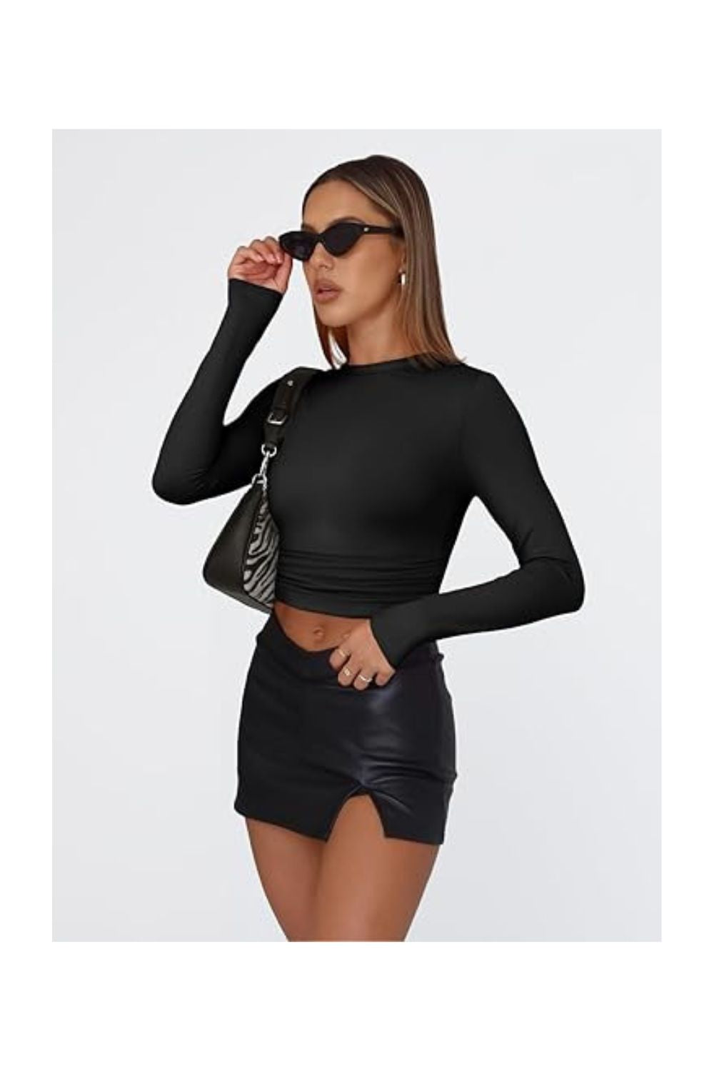 Trendy  Women's Long Sleeve Crop Tee Y2K