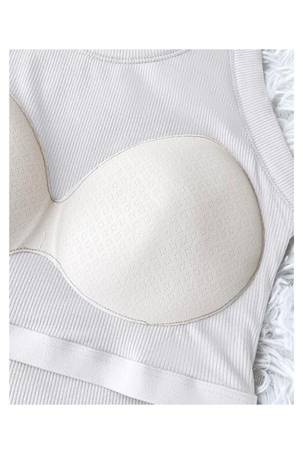 Trendy Women Built-in Bra Racerback Ribbed Tank Top