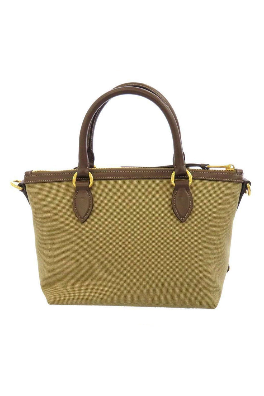 Prada Canvas Jacquard Logo Trim Small Satchel Handbag