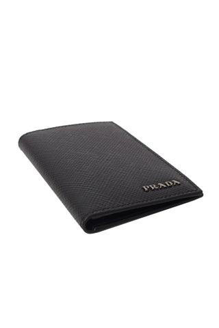 Prada Saffiano Leather Vertical Logo Card Holder