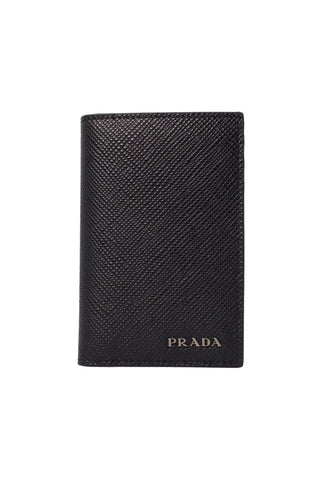 Prada Saffiano Leather Vertical Logo Card Holder