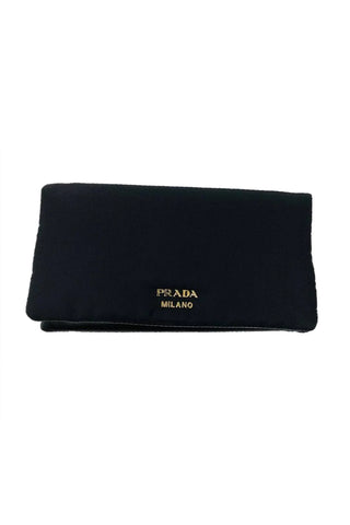 Prada Tessuto Nylon Calfskin Wallet Clutch Bag