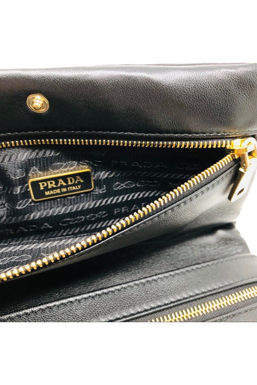 Prada Tessuto Nylon Calfskin Wallet Clutch Bag