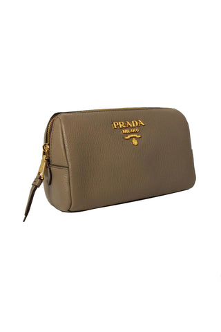 Prada Vitello Daino Argillan Leather Cosmetic Pouch