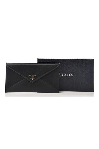 Prada Vitello Move Leather Long Envelope Wallet