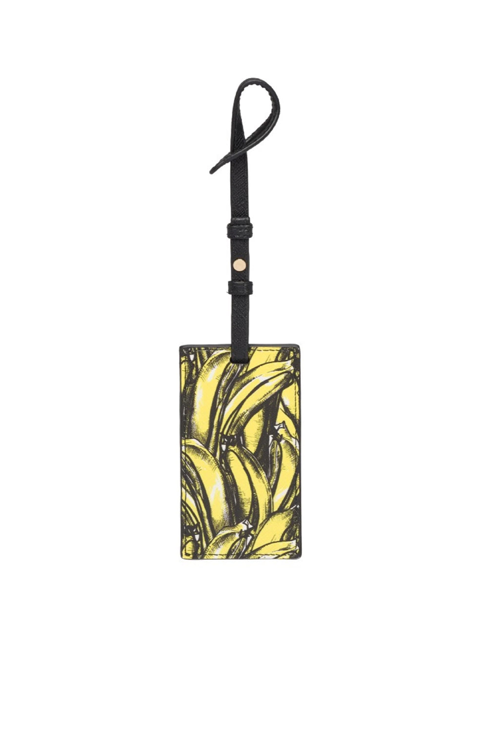 Prada Banana Saffiano Leather Name Tag Keychain