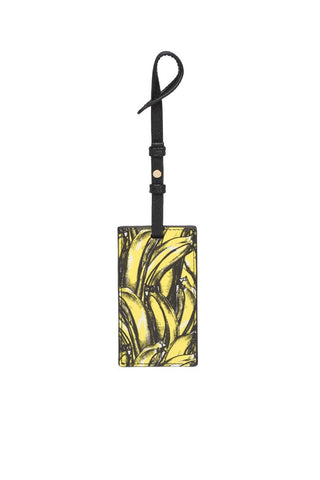 Prada Banana Saffiano Leather Name Tag Keychain