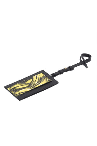 Prada Banana Saffiano Leather Name Tag Keychain