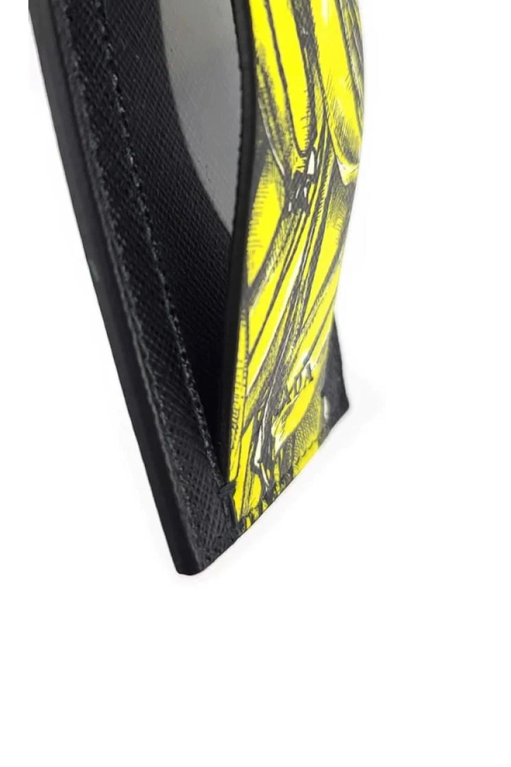 Prada Banana Saffiano Leather Name Tag Keychain