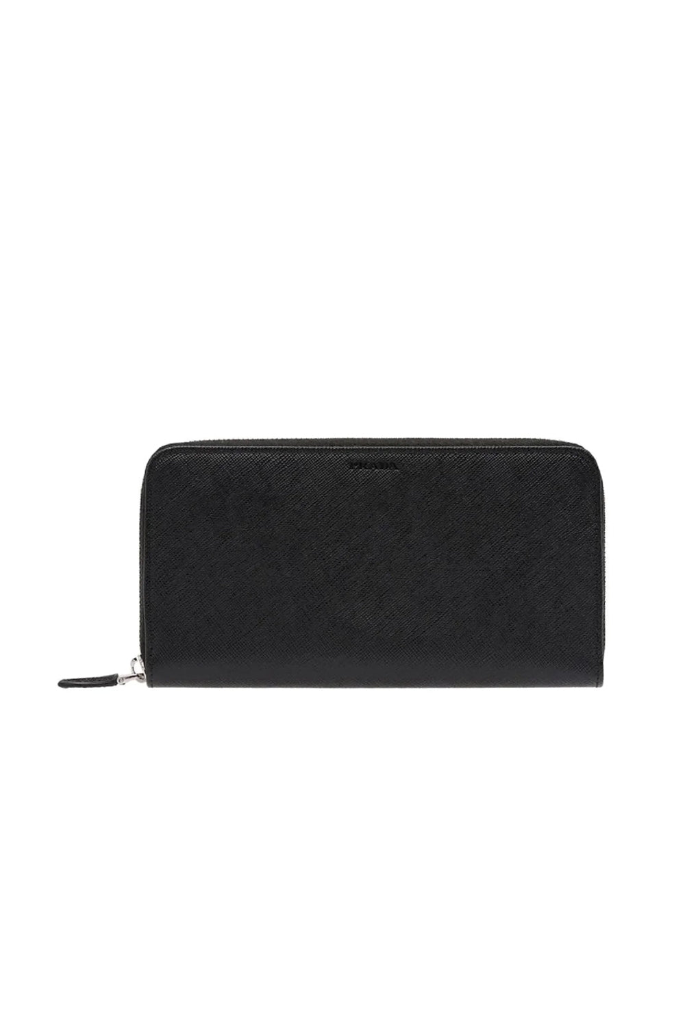 Prada Saffiano Leather Stripe Zip Around Wallet 