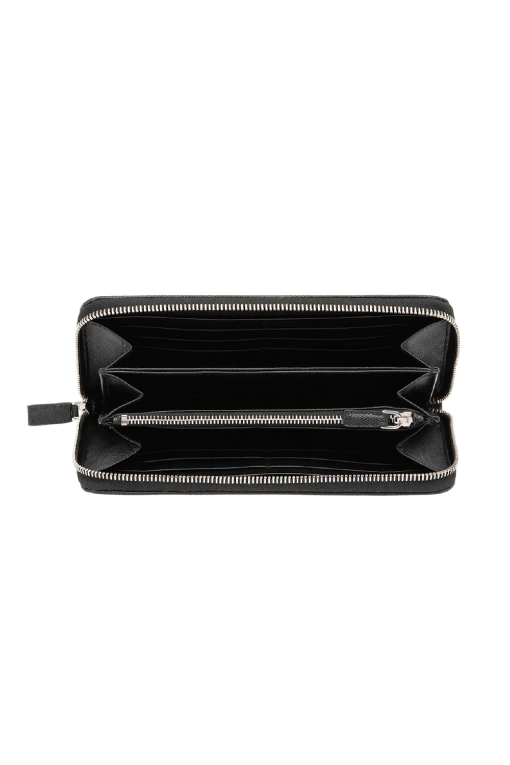 Prada Saffiano Leather Stripe Zip Around Wallet 