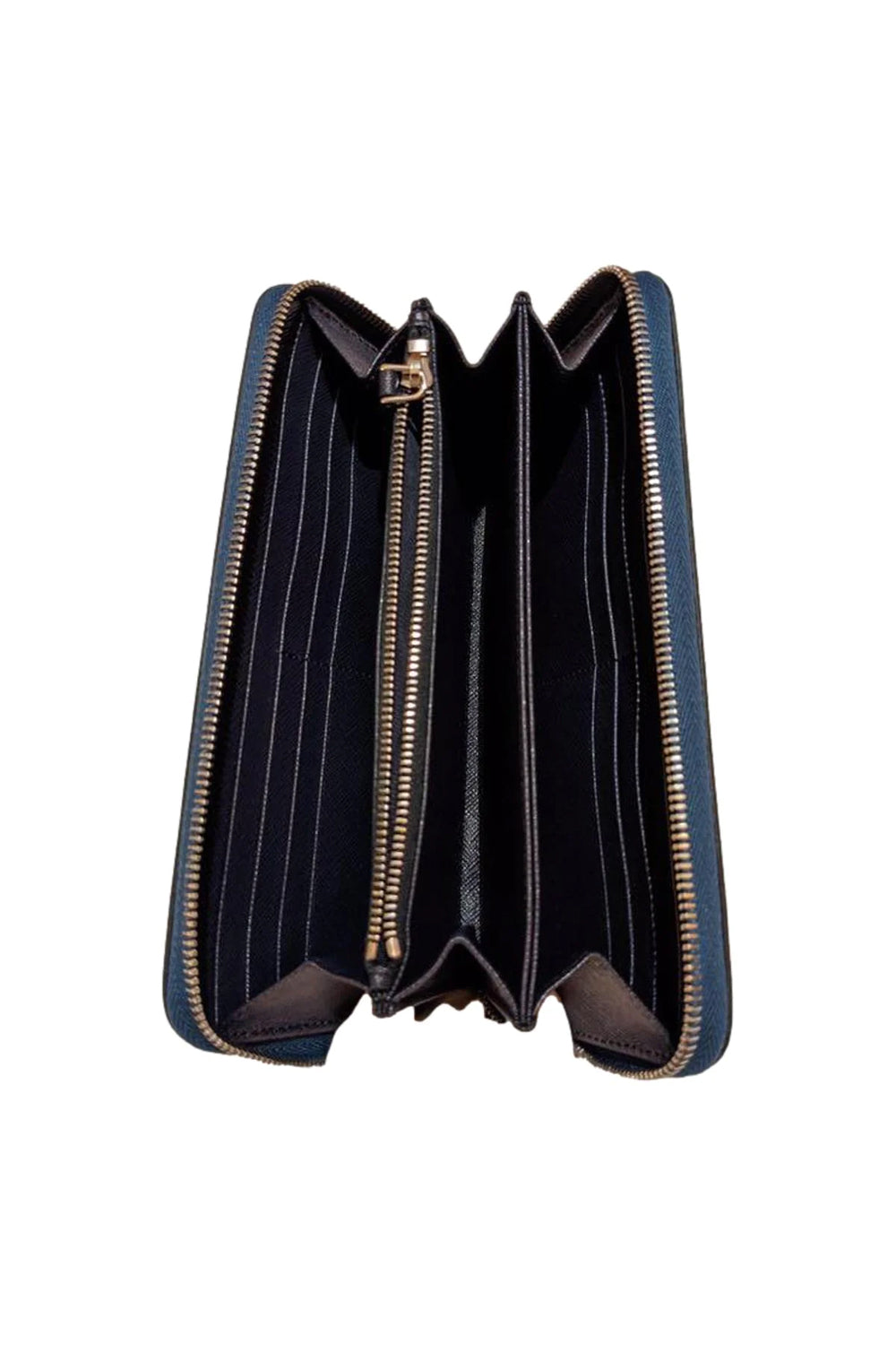 Prada Saffiano Baltico Stripe Zip Around Wallet
