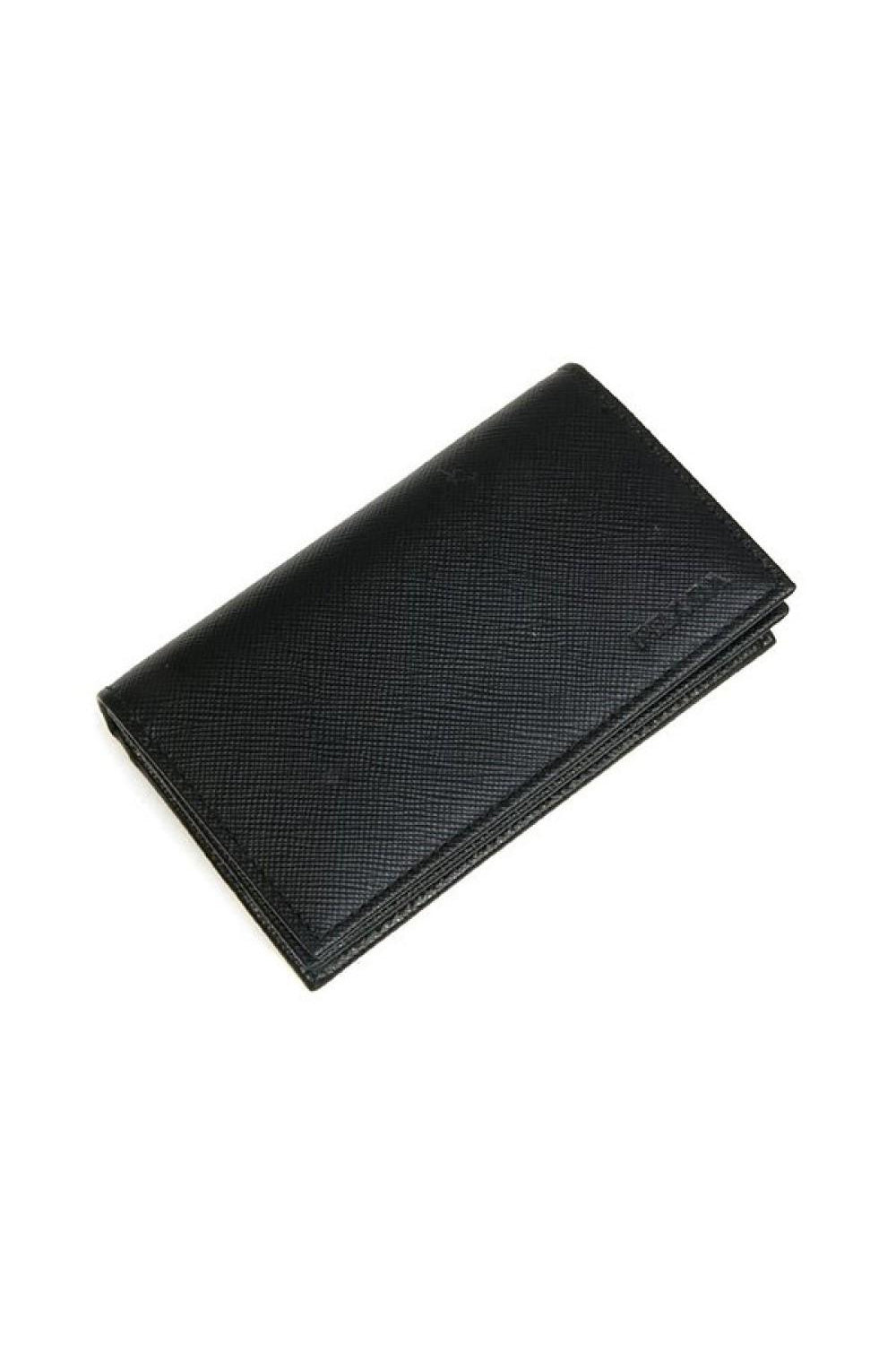 Prada Saffiano Flap Card Holder Wallet Mens
