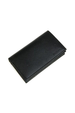 Prada Mens Saffiano Flap Card Holder Wallet Baltico Blue 2MC122
