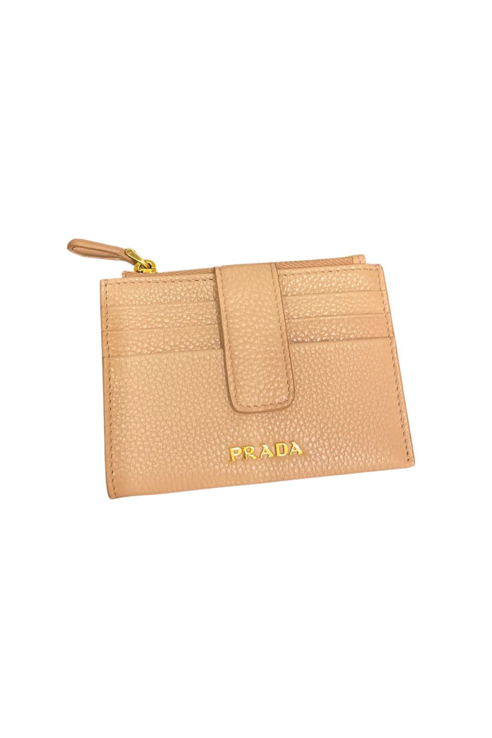 Prada Womens Vitello Grain Leather Zip Wallet