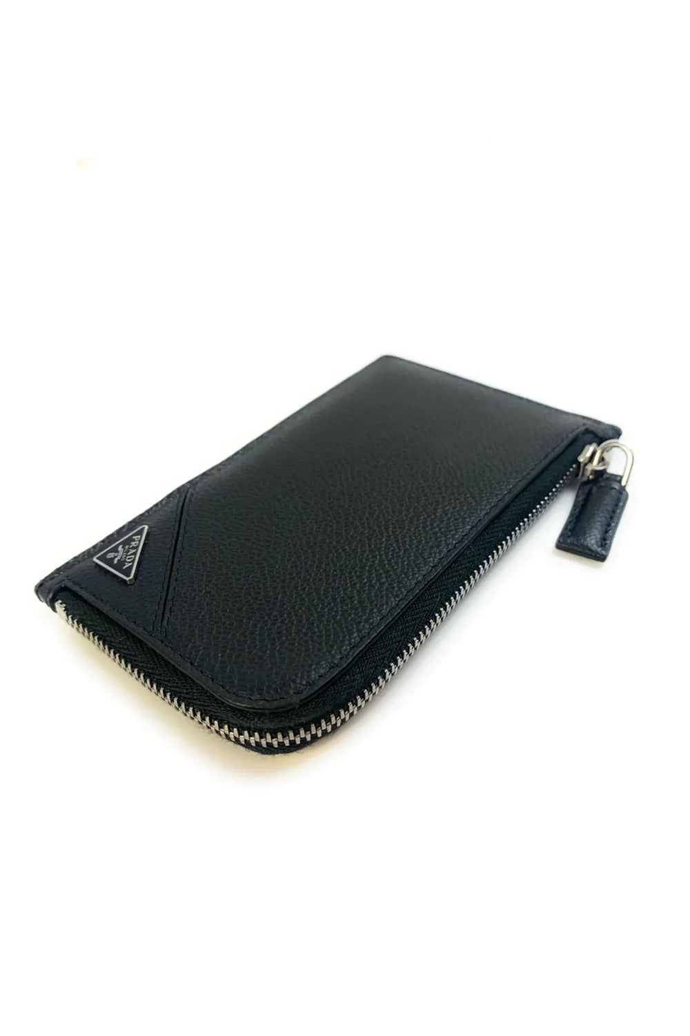 Prada Men's Micro Grain Leather Zipper Wallet 