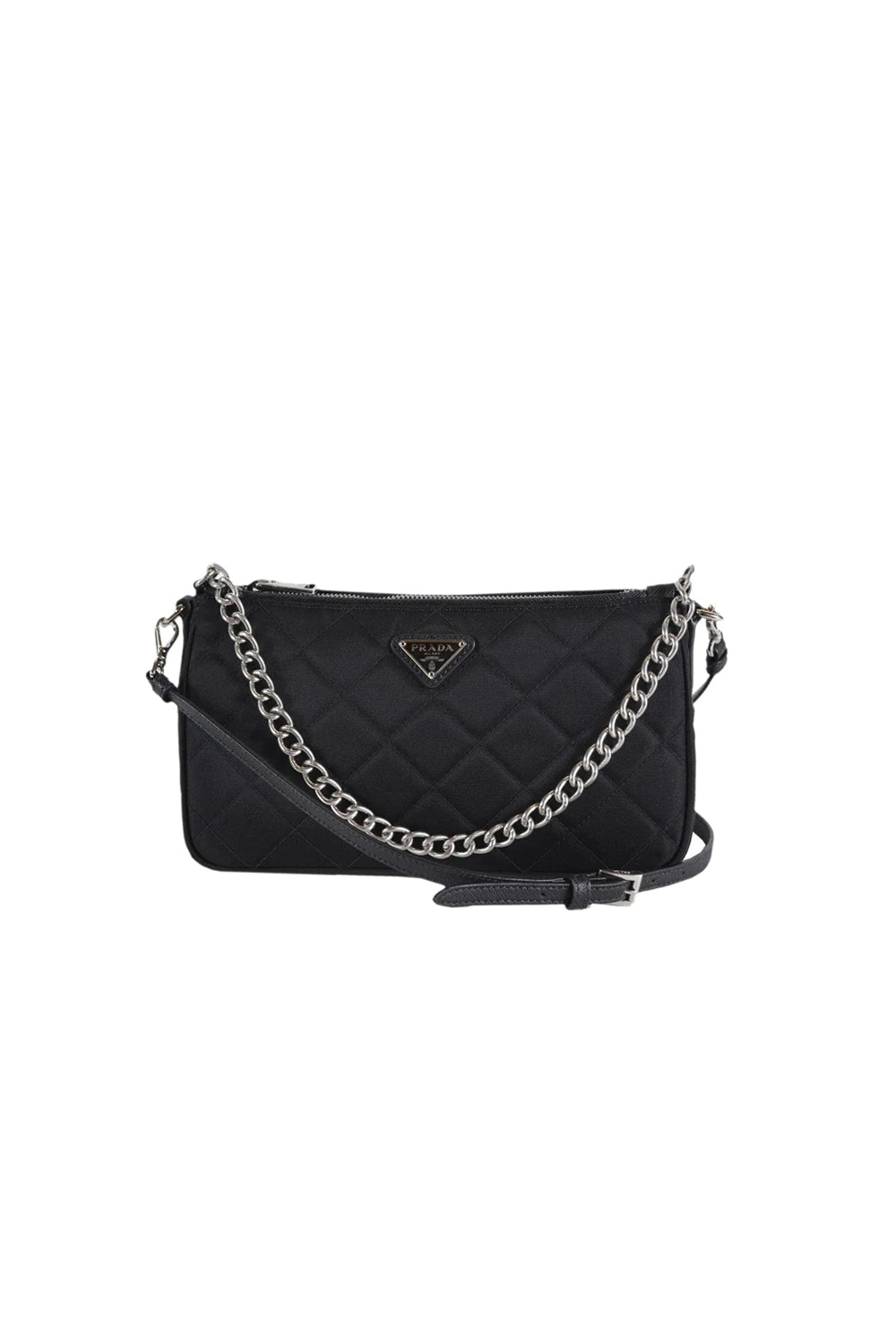 Prada Tessuto Nylon Quilted Chain Convertible Crossbody Bag