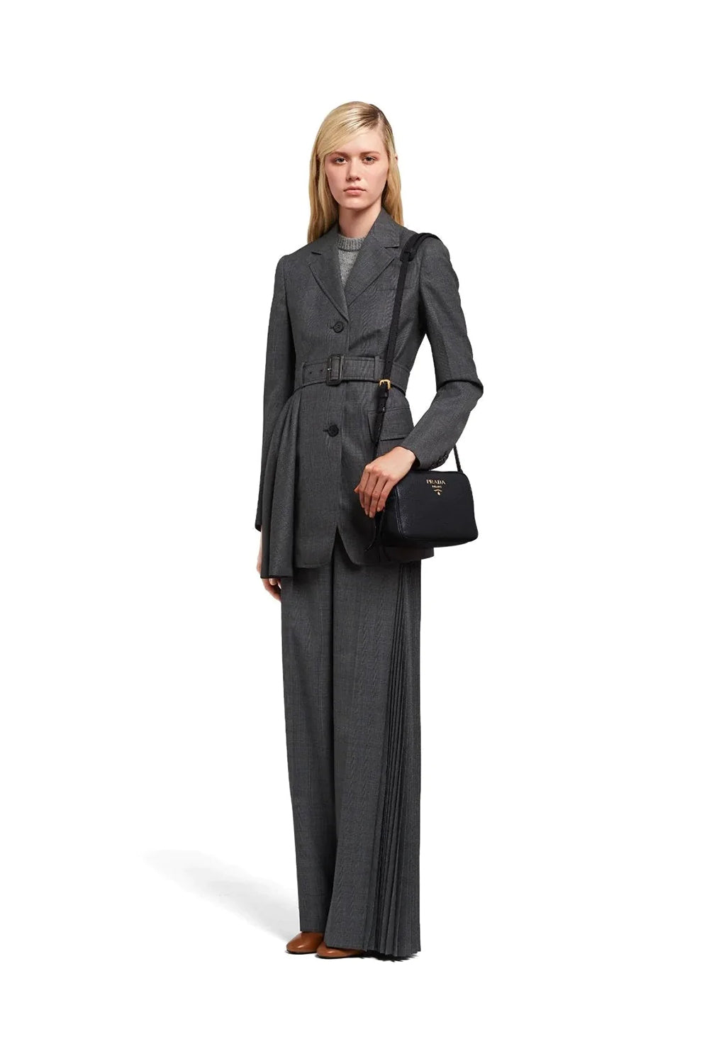 Prada Vitello Phenix Double Zip Crossbody Bag