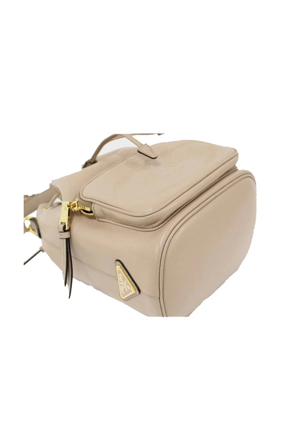 Prada Glace Calf Logo Small Bucket Crossbody Bag