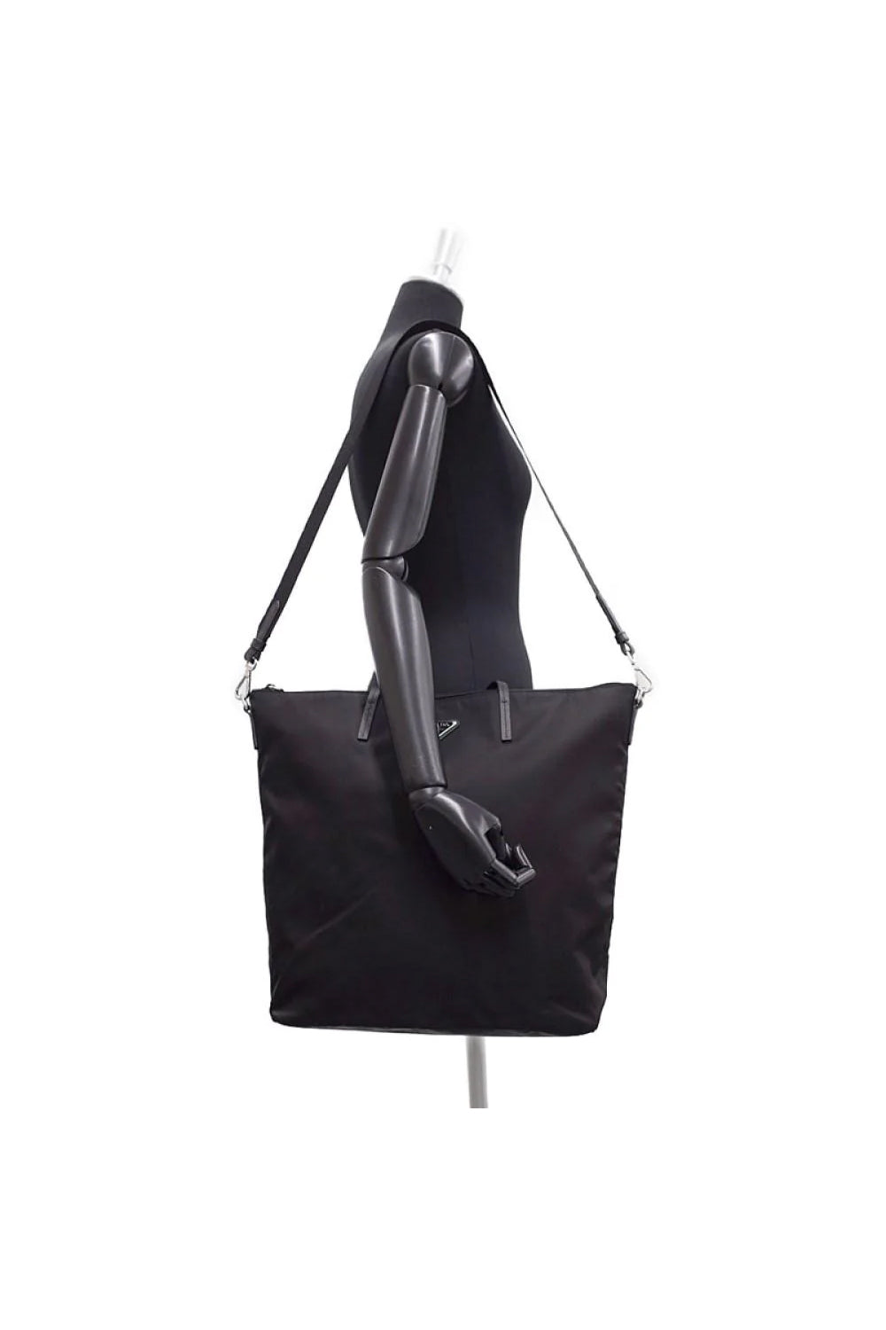 Prada Tessuto Nylon Black Convertible Shopping Bag