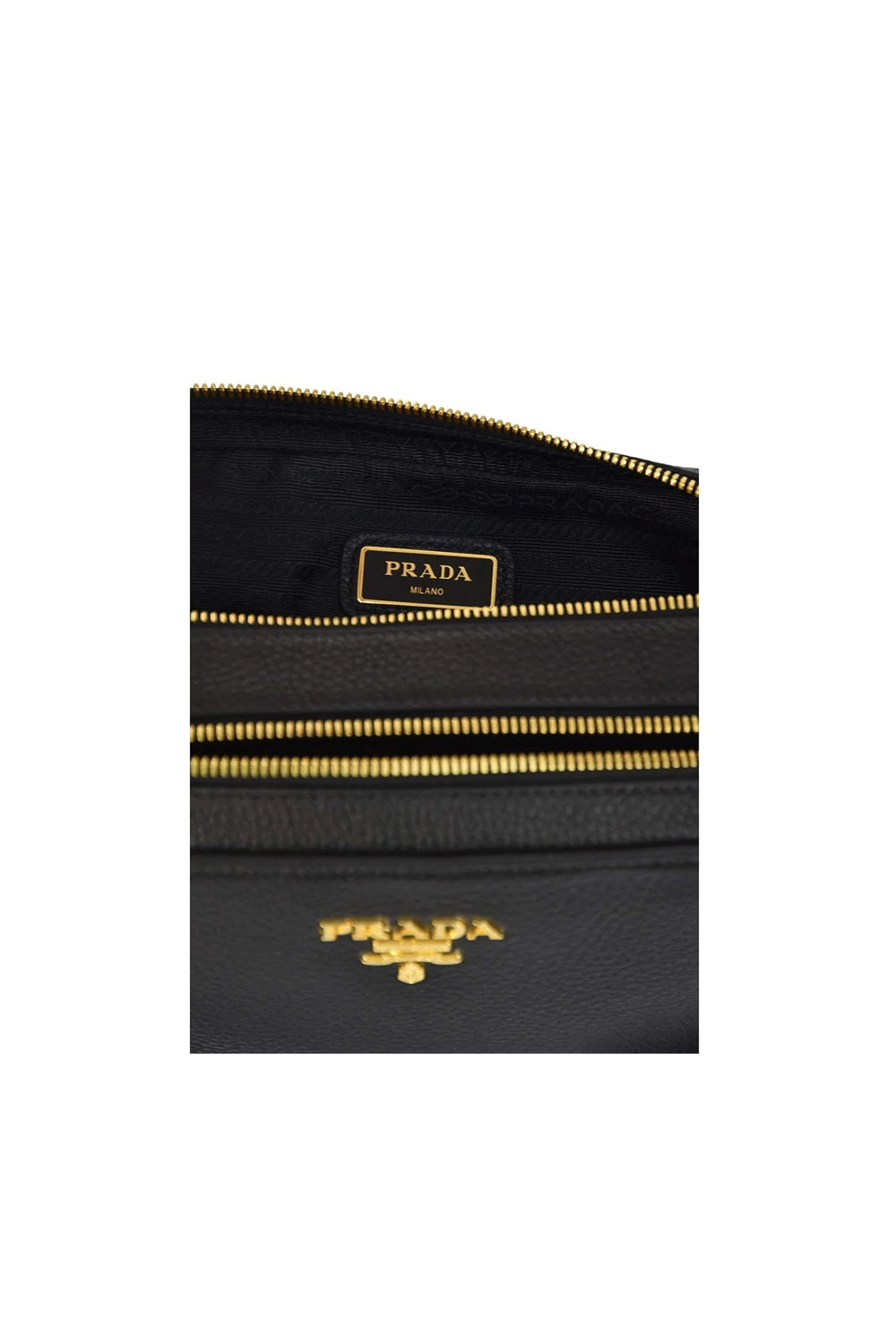 Prada Vitello Phenix Double Zip Crossbody Bag