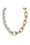 Rhodium Metal 2 Style Necklace