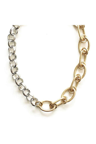 Rhodium Metal 2 Style Necklace