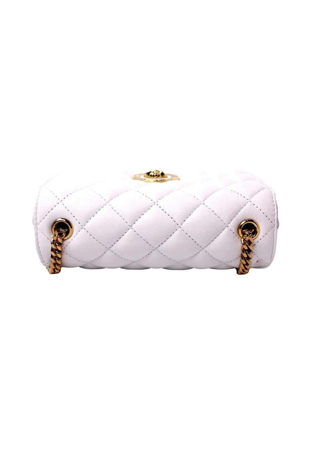 Versace La Medusa Beige Quilted Lamb Leather Large Shoulder Bag