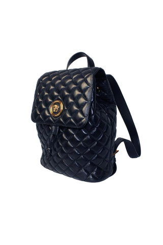 Versace Leather Medusa Quilted Flap Backpack